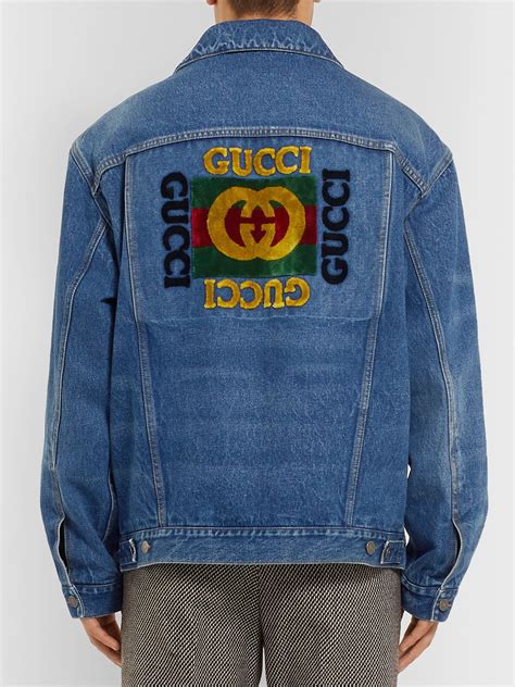 gucci denim patch jacket cheap|Gucci denim jacket vintage.